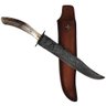 Faca Bowie Artesanal Aço Damasco 11' Chifre de Cervo Grande com Guarda para Caça Churrasco - 1