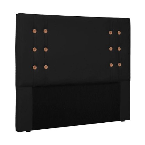Cabeceira Cléo Queen Fixação no Box Estrutura Mdf-mdp em Corino Preto Loja Sheep
