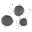Ver imagem 6 de Kit 3 Peças Peneira Coador Aço Inox para Cozinha 3 Tamanhos P M G 8/10/12 Cm
