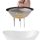 Ver imagem 4 de Kit 3 Peças Peneira Coador Aço Inox para Cozinha 3 Tamanhos P M G 8/10/12 Cm