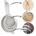 Ver imagem 5 de Kit 3 Peças Peneira Coador Aço Inox para Cozinha 3 Tamanhos P M G 8/10/12 Cm