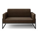 Ver imagem 3 de Sofá Namoradeira Base Industrial Alta Preto Marisa Suede Marrom D03 - D’Rossi