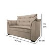 Sofá 2 Lugares para Sala Moderno Confortável Aurora Suede Bege - 3