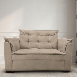 Sofá 2 Lugares para Sala Moderno Confortável Aurora Suede Bege