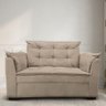 Sofá 2 Lugares para Sala Moderno Confortável Aurora Suede Bege - 1