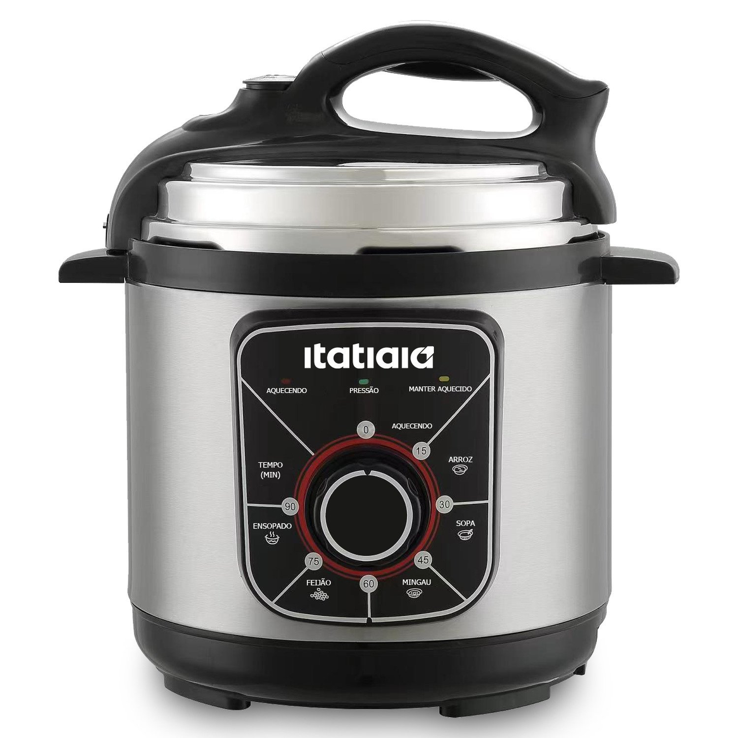 Panela de Pressão Elétrica Essencial Itatiaia 3l 700w Inox com Preto 127v