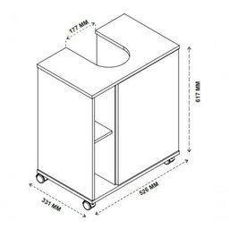 Armário Banheiro Para Lavatorio Pia De Coluna Tokio Branco - 2