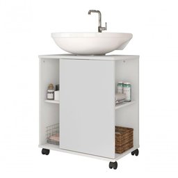 Armário Banheiro Para Lavatorio Pia De Coluna Tokio Branco - 5