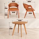 Ver imagem 3 de Kit Mesa Redonda Freijó 90cm com 4 Poltronas Estofadas Confortáveis para Cozinha & Espaço Gourmet