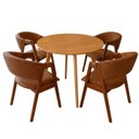 Ver imagem 2 de Kit Mesa Redonda Freijó 90cm com 4 Poltronas Estofadas Confortáveis para Cozinha & Espaço Gourmet