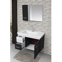 Ver imagem 4 de Kit Gabinete Cuba e Espelheira 74cm para Banheiro 100% Mdf:branco/preto