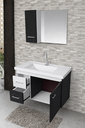 Ver imagem 4 de Kit Gabinete Cuba e Espelheira 74cm para Banheiro 100% Mdf:branco/preto