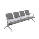 Ver imagem 1 de Cadeira Longarina Aeroporto 4 Lugares com Estofado Cor:cinza
