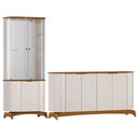 Ver imagem 3 de Kit Aparador Buffet com Cristaleira para Sala de Jantar Verbena N01 Off White Ypê - Lyam Decor