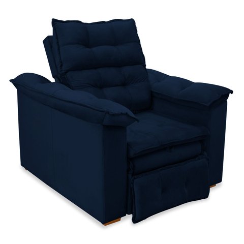 Poltrona do Papai Confortável Reclinável e Retrátil:azul Marinho