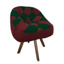 Ver imagem 2 de Poltrona Paloma Escritório Sala Giratória Madeira Suede Vinho e Suede Verde - Dominic Decor