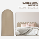 Ver imagem 2 de Cabeceira Nuvem Estofada Casal 7 Placas Suede Macio 45x20cm:areia
