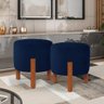 Puff Redondo Luxo Decorativo Charme - Azul Suede - 4
