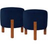 Puff Redondo Luxo Decorativo Charme - Azul Suede - 3
