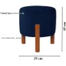 Puff Redondo Luxo Decorativo Charme - Azul Suede - 2