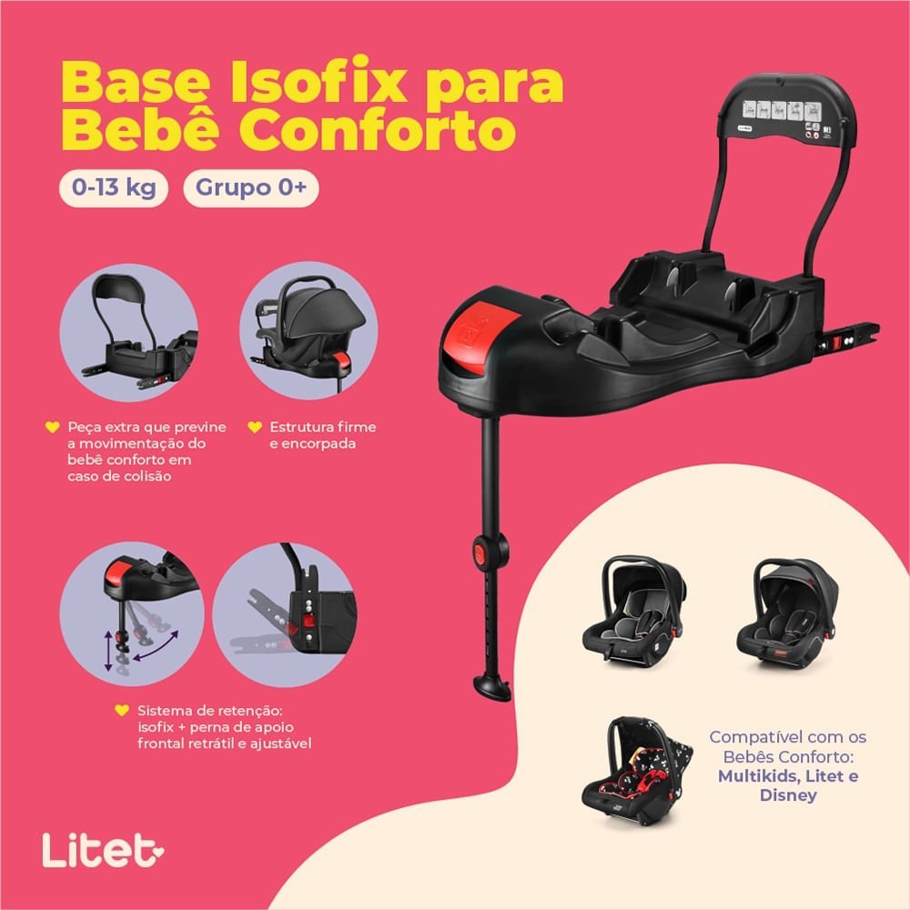 Base Isofix para Bebês Conforto Multikids - Bb295 Bb295 Litet - 4