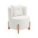 Ver mais imagens de Kit Poltrona e Puff Luna Decorativa Curvo Orgânico Boucle Branco - Montanaris Decor