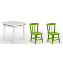 Ver imagem 1 de Conjunto Infantil 60x60 com 2 Cadeiras - Verde - Jm Móveis