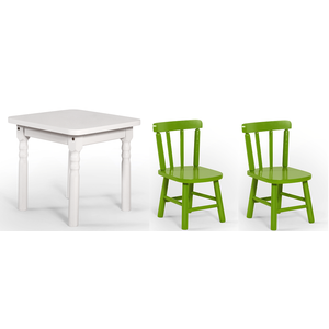 Conjunto Infantil 60x60 com 2 Cadeiras - Verde - Jm Móveis