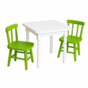 Ver imagem 1 de Conjunto Infantil 60x60 com 2 Cadeiras - Verde - Jm Móveis
