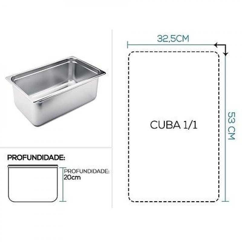 Cuba Gastronomica Inox GN 1/1 x 200mm (530x325mm) - 4
