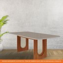 Ver imagem 5 de Mesa de Jantar Retangular 210x100cm Tampo Mdf/vidro Valentina Cimol Cinamomo/off White