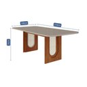 Ver imagem 3 de Mesa de Jantar Retangular 210x100cm Tampo Mdf/vidro Valentina Cimol Cinamomo/off White