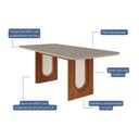 Ver imagem 4 de Mesa de Jantar Retangular 210x100cm Tampo Mdf/vidro Valentina Cimol Cinamomo/off White