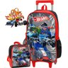Kit Mochila Escolar Menino Masculino Infantil Carrinho Hot Wheels Impermeável + Lancheira Térmica Co - 1