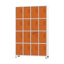 Ver imagem 1 de Armário Roupeiro De Aço Para Vestiário 16 Portas Locker Laranja