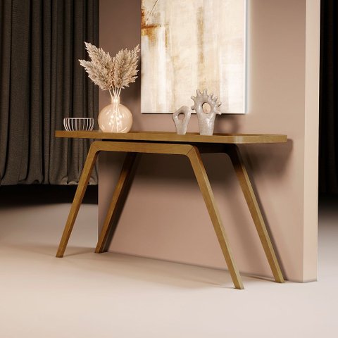 Aparador Premium para Sala de Estar Opala em Madeira Maciça Castanho