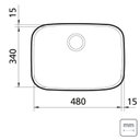 Ver imagem 1 de Cuba Retangular em Aco Inox Acetinado 48x34cm com Valvula 48 Bl