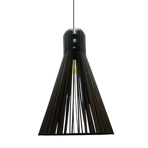 Luminária Teto tipo Pendente FUNIL MDF - Completa:Preta