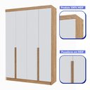 Ver imagem 4 de Guarda-roupa Solteiro 4 Portas 3 Gavetas 100% Mdf Marrocos