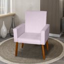 Ver imagem 1 de Poltrona Decorativa Mel Suede Rosa Claro Sky Mobile