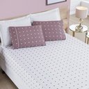 Ver imagem 1 de Jogo Cama Lençol Meggy Poá Casal Padrão Bolinhas Micropercal 200 Fios 3 Peças - Rosê Casa Scarpa