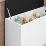 Bau Para Guardar Brinquedos Com Tampo Estofado Branco Framar - 3