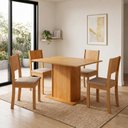 Ver imagem 1 de Conjunto de Mesa de Jantar 4 Lugares Guarapari em MDF Marrom