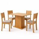 Ver imagem 2 de Conjunto de Mesa de Jantar 4 Lugares Guarapari em MDF Marrom