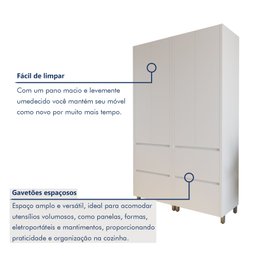 Armário 4 Portas 4 Gavetas 100% Mdf Rainha - 9