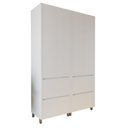 Ver imagem 3 de Armário 4 Portas 4 Gavetas 100% MDF Rainha Branco