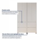 Ver mais imagens de Armário 4 Portas 4 Gavetas 100% MDF Rainha Branco