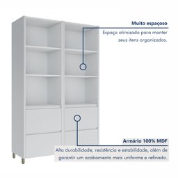 Armário 4 Portas 4 Gavetas 100% Mdf Rainha - 7