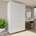 Ver imagem 1 de Armário 4 Portas 4 Gavetas 100% MDF Rainha Branco