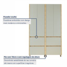 Armário 4 Portas 4 Gavetas 100% Mdf Rainha - 3